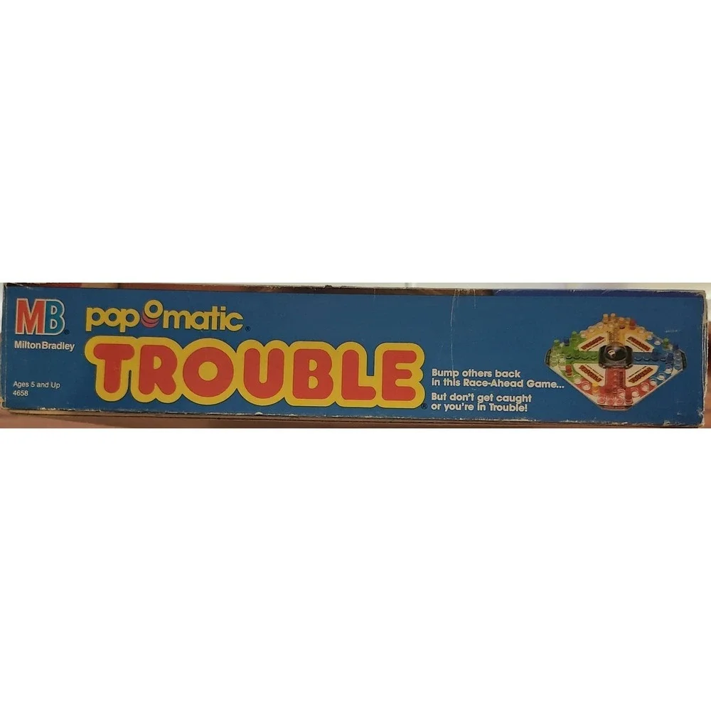 Vintage TROUBLE POP O MATIC Replacement Board Game Box Only 1986